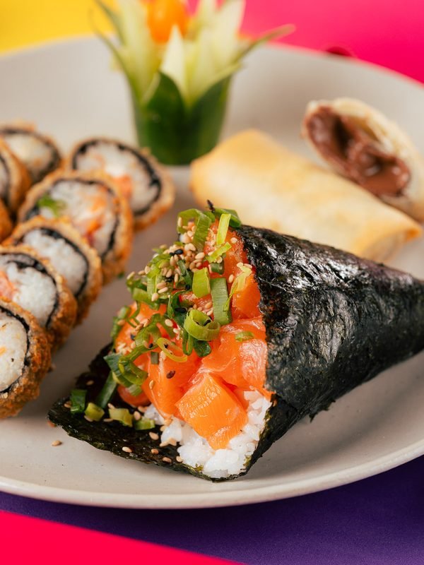 Temaki de salmão do Minna San